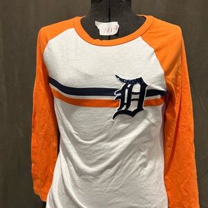 PINK Victoria's Secret Orange and White Top